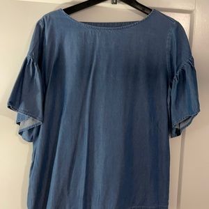 Loft washed denim blouse